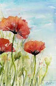Poppy Wall Art Red Poppies Watercolor