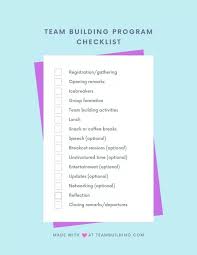 team building program exles