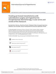 Analysis of pleural and peritoneal fluid. Pdf Treating Peritoneal Mesothelioma With Cytoreductive Surgery And Hyperthermic Intraperitoneal Chemotherapy A Case Series And Review Of The Literature