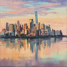 Skyline Painting Cityscape Canvas Print