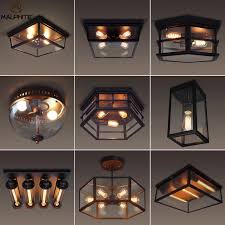 Retro Led Ceiling Lights Industrial Decor Modern Glass Hanging Ceiling Lamp Luminaire Cafe Rectangle Industrial Lighting Fixture Ceiling Lights Aliexpress