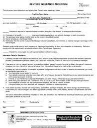 Renters Insurance Form Fill Online Printable Fillable Blank  gambar png