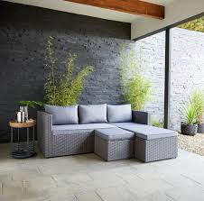 Seater Rattan Effect Garden Sofa Set