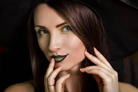 witch dark makeup stock photos royalty