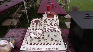 Maroon And White Graduation Cake Decorated Cake By Cakesdecor gambar png