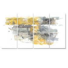 Yellow Grey Canvas Wall Art Print