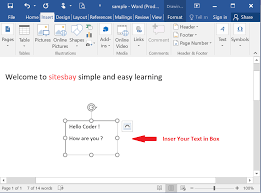how to insert a text box in ms word