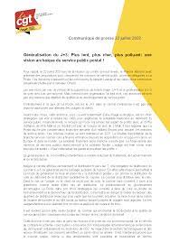 Généralisation du J+3, communiqué de presse 22 Juillet 2022 | CGT FAPT 82