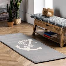 nuloom nautical anchor gray 2 ft x 6
