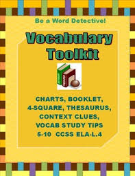 Vocabulary Toolkit Of Context Clues Study Tips Thesaurus Charts More 5 9
