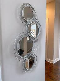 Silver Spiral Circle Wall Mirror Decor