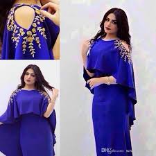 royal blue kaftan evening dress