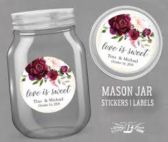 Love Is Sweet Mason Jar Labels Maroon