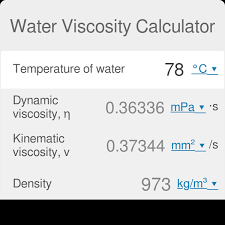 water viscosity calculator