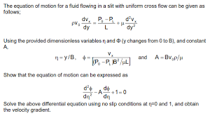 Equation Of Motion For A Fluid Flowing