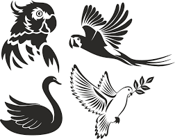 birds stencils free vector cdr