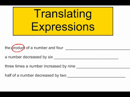 Translating Algebraic Expressions