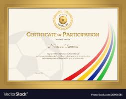 Certificate Template In Football Sport Color