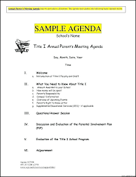 Agenda Examples For Business Meetings Meeting Template