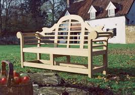 lutyens wooden garden bench handbuilt