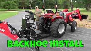 how to install a tractor backhoe you
