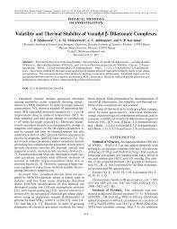 PDF) Volatility and thermal stability of vanadyl β-diketonate complexes