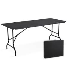 Table pliante rect. HDPE noir REKKEM 180x76x74 cm - RETIF