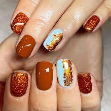 breathtaking fall wedding nail ideas