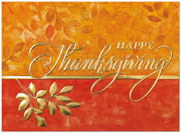 Foil Branch Thanksgiving Card Business Thanksgiving Cards