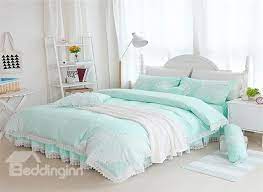 mint green cotton 4 piece bedding sets
