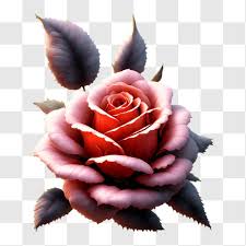 red rose with pink petals png