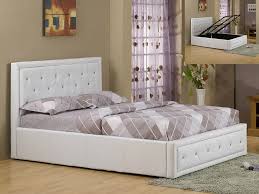 White Faux Leather Ottoman Bed Frame