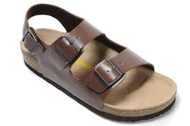 2019 Original Birkenstock Men 803 Beach Slippers Milano Basalt Sandal Leisure Mens Unisex Shoes Leather Cork Sandals Slippers