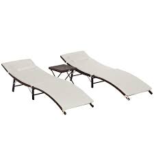 Outsunny 3 Pieces Patio Lounge Chair