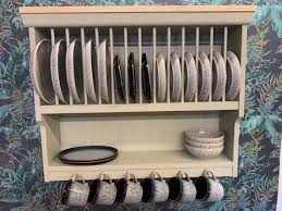 Pine Plate Rack Storage