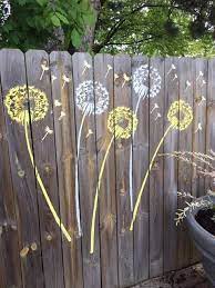 Dandelion Stencil Garden Fence Art