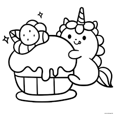 Coloriage Bebe Licorne Kawaii Cupcake Dessin Licorne à imprimer