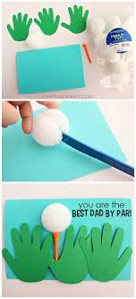 handprint golfer father s day card for