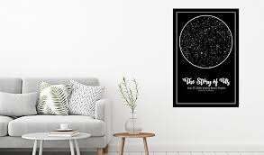 Custom Star Map Night Sky Print With Constellations Modern