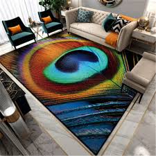 Peacock Tail Feather Carpets Custom Made Size And Style Footcloth Colorful Room Decoration For Summer Spring Carpet Shaw Rug Dealer From Xmdiwei