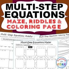 Multi Step Equations Maze Riddle