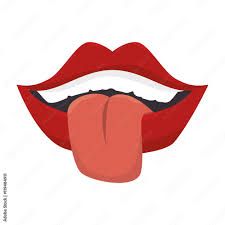 mouth lips with tongue sticking