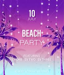 Beach Party Poster Vector Summer Hot Tropical Background
