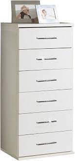 The frame is made of solid pinewood with a white finish and boasts a contemporary style. Bijoux German 6 Tall Narrow Chest Of Drawers White Crystal Rhinestone Bling Amazon Co Uk Kitchen Home