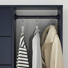 A little extra storage space. Nordmela Black Blue Chest Of Drawers With Clothes Rail 119x118 Cm Ikea