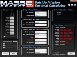 Mass Effect 2 Suicide Mission Survival Calculator Download