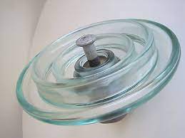 Vintage Clear Blue Glass Insulator