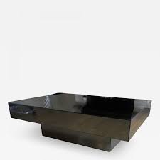 1970s Black Mirrored Coffee Table
