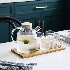 glass teapot set cold water jug cups