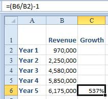 excel calculate a growth rate excel